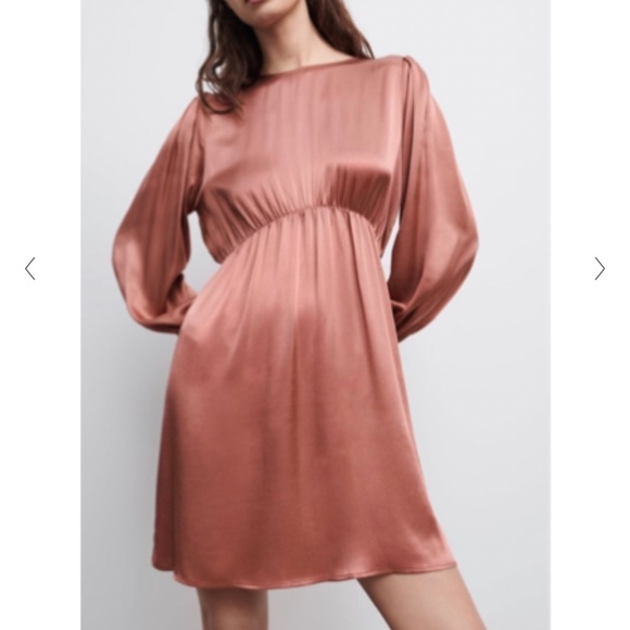 Zara | Dresses | Nwt Zara Satin Effect Mini Dress Dusty Rose | Poshmark
